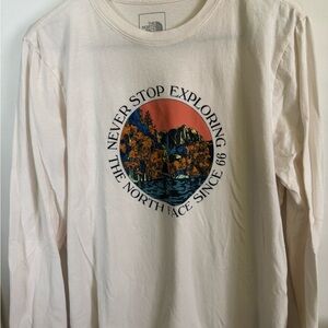 The North Face Graphic Cream Long Sleeve Tee